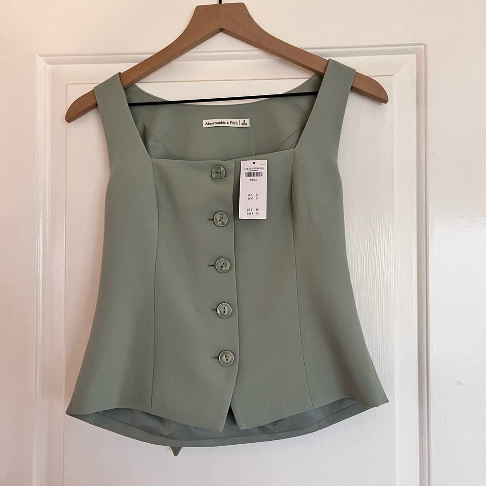 Abercrombie & Fitch Sage Green Sleeveless Blouse